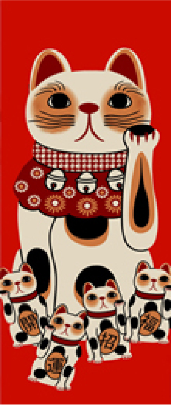 1月 招き猫＜赤＞